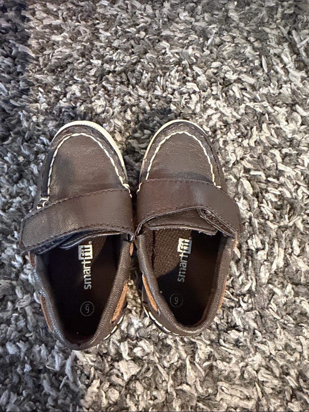 Toddler Smart Fit Brown Slip-On Loafers with Velcro Strap - Picture 5 of 5
